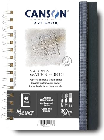 ART BOOK WIRE BOUND LONG SIDE 20SH/40P SAUNDERS WATERFORD A4 300G PORTRAIT