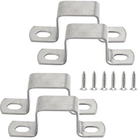 Quadratische Rohrschellen aus Edelstahl 304 mit Schrauben, 4 Stück, 100 x 50 mm, U-förmige Strebenverbinder, Halterung, Rohrschnalle