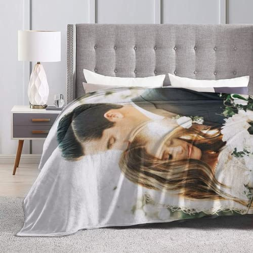 ZQYMM Personalisierte Decke 150x200 cm mit eigenem Foto & Text – Individuelle Fotodecke als Geschenk für Geburtstag, Hochzeit, Jubiläum – Custom Decke für Eltern, Mama, Papa, Kinder, Hund, Freunde