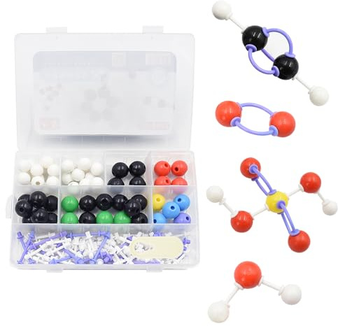 Surplex Organische Chemie Molekülmodell Set Wissenschaftliche Anorganische Strukturen Atom Molekulare Elektronenbahn Link Model Lehre Studenten Chemieunterricht Kit für Kinder Bildung (136 Stück Kit)