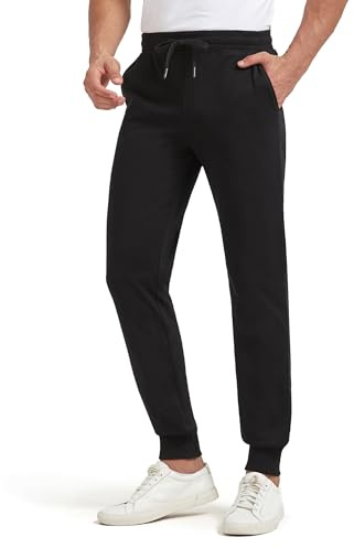 Zylioo Extra långa joggingbyxor män, höga träningsbyxor långa, joggare extra långa ben med ficka, aktiva joggingbyxor lång innersöm 31-37