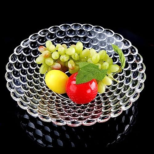 GDBTDL Coupe à Fruits Cristal Grand Saladier Verre, Plateau Décoratif de Table Élégant, Centre de Table en Cristal Transparent pour Fruits et Salades Maison ou Salle à Manger