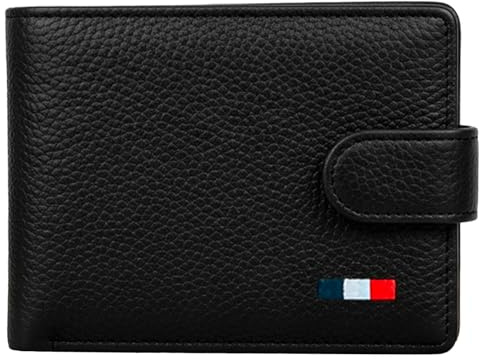Mlr Luxe Cartera para Hombre Piel con Billetera - Color Negro - Cartera Piel Autentica Flexible Cómoda y Suave al Tacto. Medidas 11,5 cm x 9 cm x 2 cm