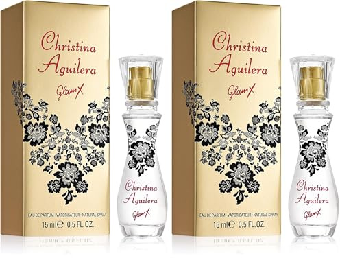 Christina Aguilera - Glam X Eau de Parfum, Blumige, orientalische Duftrichtung mit zartem Jasminaroma, Parfüm für Damen - 15 ml (Packung mit 2)
