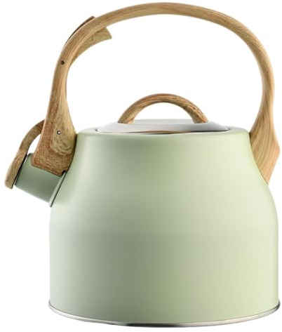 AFXGUSD Silbato hervidor de agua de acero inoxidable 3L portátil de ebullición rápida, ligero y fácil