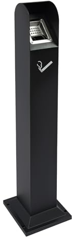 Zigarettenaschenbecher für Außenbereich, 110x24x24cm, Schwarz