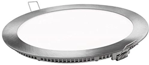 ONSSI Placa LED de Techo 20W 2000 Lúmenes,Blanco Frío (CCT Cambio en Blanco-Neutro-Cálido) Redondo Φ220mm Panel Led Super Slim Empotrado Foco Downlight LED (Marco Plata)
