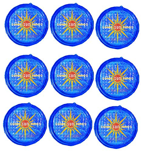Solar Sun Rings UV Resistant Above Ground Inground Swimming Pool Hot Tub Spa Heating Accessory Circular Heater Solar Cover, SSRA, Sunburst (9 Pack)