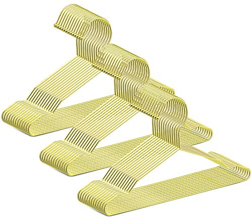 36 Stücke Draht Kleiderbügel 12 Zoll Baby Kleiderbügel Kinder Kleiderbügel Starke Metall Kinder Kleiderbügel für Schrank Platzsparende Kinder Kleiderbügel für Kinder Hosen (Gold)
