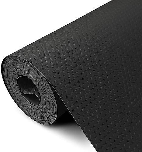 wohomuke Schubladenmatte 60x600cm Matte für schubladen Kühlschrankmatten Für Schubladen Regale Schrank Kühlschrank(Schwarz,60cmx6m)