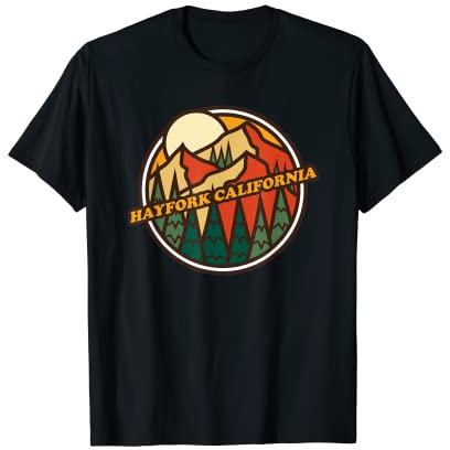 Vintage Hayfork, California Mountain Hiking Souvenir Print T-Shirt