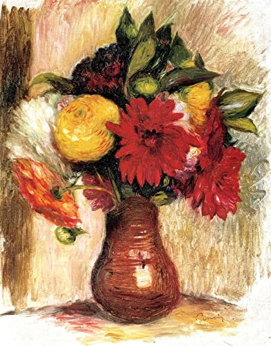 DTAUPREB Bouquet De Fleurs Dans Un Pichet En Faïence Peinture Par Numéros Pour Adultes Pierre Auguste Renoir DIY Peinture À L'huile Kits Toile Cadeau