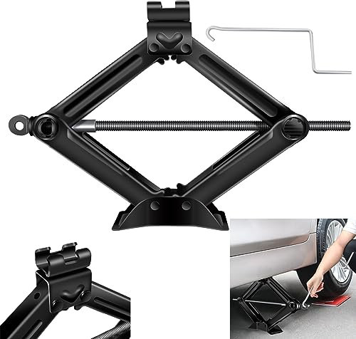 Wagenheber Auto Rangierwagenheber Heber, 2t Universeller Scherenwagenheber, für Auto Familienauto Kleinlastwagen (Schwarz, 2T)