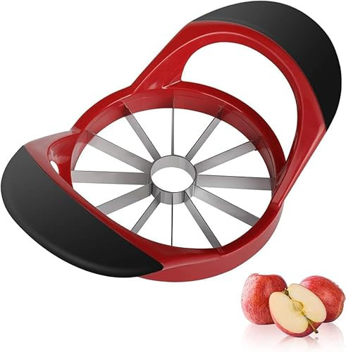 DUDAET Stainless steel apple corer, apple slicer, splitter, with 12 super sharp blades, lightweight apple slicer, and corer with anti slip handle