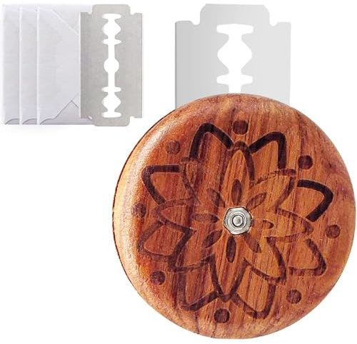 Brot Schneide Werkzeug,Teig Rasiermesser,Bäckermesser,Baguettemesser 1 Messerset und 5 Klingen Brot Scoring Cutter zum Einschneiden von Baguette Gebogene Brotmesser Ritzmesser Runde Lilienmuster