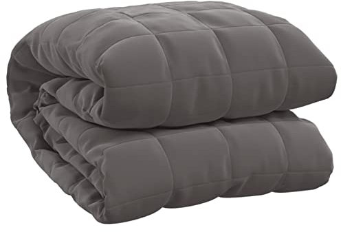 Gecheer Gewichtsdecke, Schwere Decke, Schwere Bettdecke aus 100% Baumwolle, Heavy Weighted Blanket, Entspannungsdecke Therapiedecke, Für Stressabbau & Angstzustände, Grau 220x230 cm 15 kg Stoff