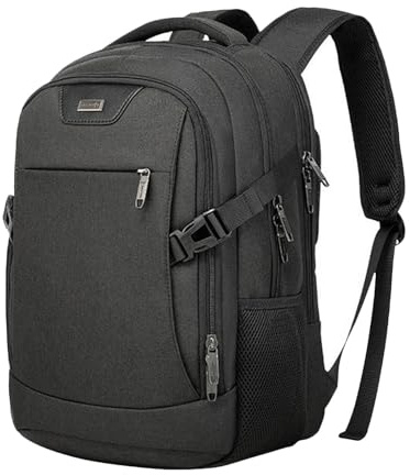 FANDARE Mochila Ordenador Mochila Hombre Mochila Portatil Mochila Impermeable con Puerto de Carga USB Bolsos Bandolera Backpack para Negocio Trabajo Diario Viaje Escolares Mochila Negro