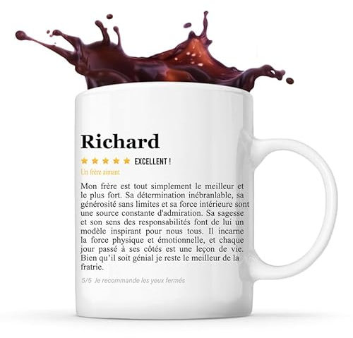 Planetee Mug Richard Avis Frère recommandation | Tasse Frère Prénom Cadeau Anniversaire Noël Bro Humour