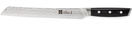 AUSONIA - COLTELLO DAMASCO SEGHETTATO DA CUCINA DA PANE LAMA DAMASCATA LINEA PHOENIX CON LAMA DA 23 CM
