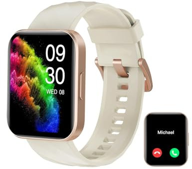 RUIMEN Smartwatch Damen Herren mit Telefonfunktion Fitnessuhr Schrittzähler Uhr mit Pulsmesser SpO2 Messung Schlafüberwachung Nachrichten Multi Trainingsmodi Smart Watch Wasserdicht Für Android iOS