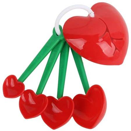 susiodeu Double Scale Measuring Spoon Set Accurate Measurements Kitchen Measuring Spoons Plastic Cherry Measuring Spoons
