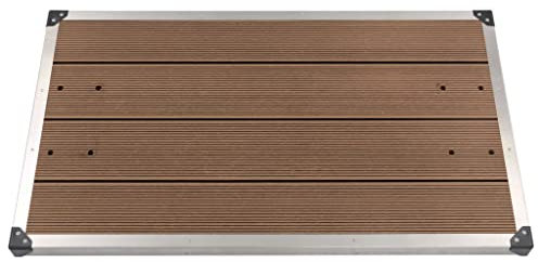 Rantry Receveur de douche extérieur WPC en acier inoxydable Marron 110 x 62 cm