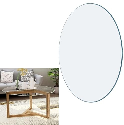 Tischplatte Gehärtetes Glas Tisch Glasplatte Platte Glastisch, Outdoor Glastisch Einfach Zu Säubern, Widerstandsfähig Gegen Stöße und Kratzer, Ideal Als DIY Glastisch Tisch Glas Platte(Size:55CM(22INC