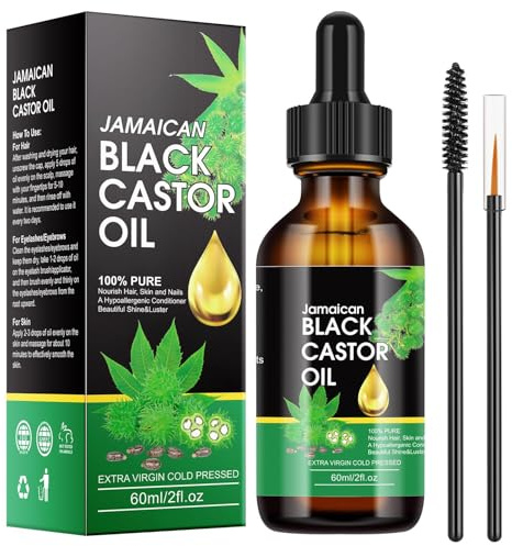 Jamaican Black Castor Oil for Hair Growth, Black Castor Essential Oil for Hair Body & Face, Eyebrows, Skin Moisturizer Body Massage Castor Oil for Skin & Hair Care