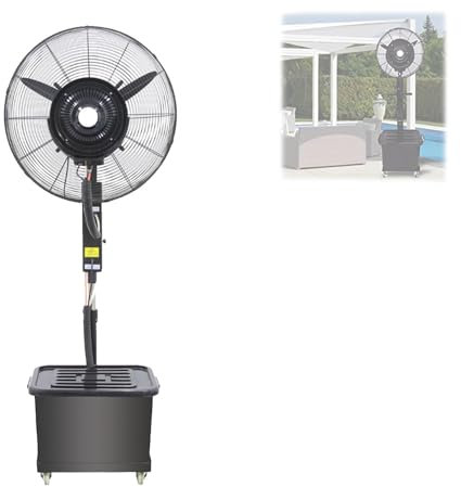SnamicE 320w Vernebelungsventilator Große Terrassenvernebelungsventilatoren Automatische Wasserfüllfunktion und 11 Gallonen Wassertank für Industrie, Garage, Fitnessstudio,