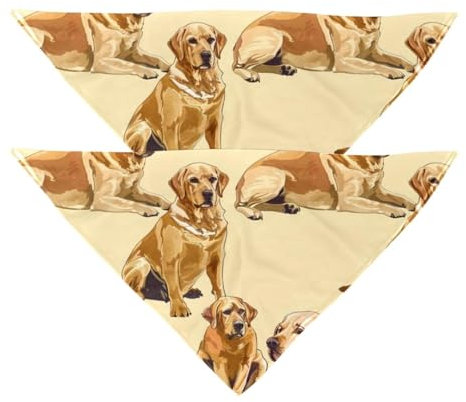 Hundehalstücher mit Labrador-Muster, waschbar, Dreieckstuch für kleine, mittelgroße und große Hunde, Katzen, Haustiere, 2 Stück