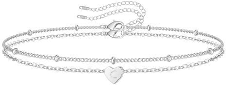 RMMD Armband Damen Gold Silber - 18K Gold/Weißgold Vergoldete Initialen Herz Armband mit Buchstaben Armbänder Personalisiert Geschenke Schmuck Geburtstagsgeschenk für Frauen Mädchen Geschenke