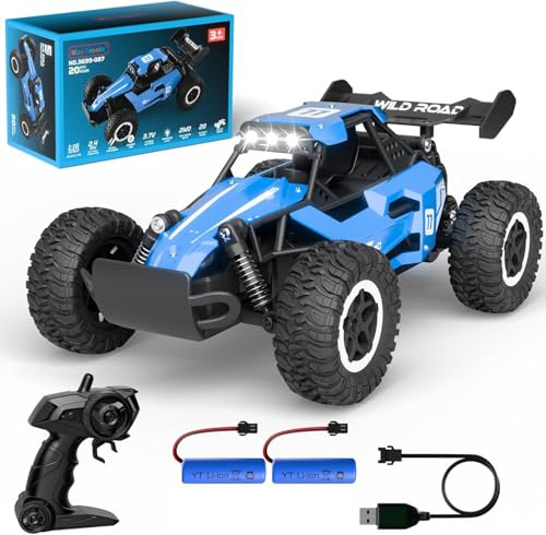 ifollower Ferngesteuertes Auto 20KM/H, Rc Car Offroad mit Licht, 1:16 Fernbedienung Autos, 2.4G 2WD High Speed Drift Monstertruck für Kinder ab 3 bis 12 Jahren