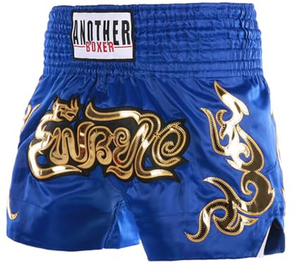 Runhomal Short de Sport MMA Garcon Fille Short de Boxe Muay Thai Kick Boxing Trunks pour Enfant 5-16 Ans Bleu 5-7 Ans