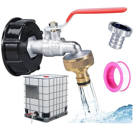 Tkxjry Rubinetto Per Serbatoio, Rubinetto 3/4, Serbatoio Acqua Accessori, Rubinetto Cisterna Pioggia Giardino, Adattatore Per Serbatoio, Per Serbatoio Alimentare Rubinetto Tubo Giardino Ricambio