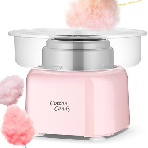 cotton candy machine, candy floss maker with 29.8cm large diameter, Removable for cleaning, Cooling base, silicone suction cup, candy floss machine maker for Party, Kids, Home, Wedding pink