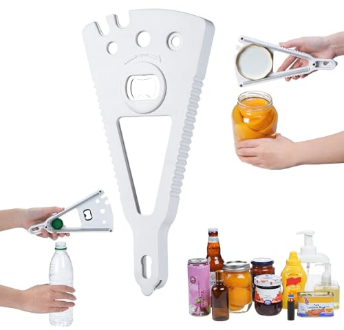 Multifunctional Can Opener Jar Opener, 8-in-1 Bottle Opener for Beer/Can/Glass/Spice/Shower Gel/Oil Bottle, Magnetic Jar Openers for Seniors, Arthritis & Weak Hands, Kitchen and Dining Essential