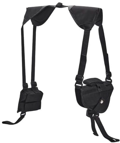 nbeads Schulterholster, Verstellbares Vertikales Brustholster mit Magazintasche Doppelte Magazintasche Elastisches Verdecktes Trageholster für Aktivitäten im Freien, Schwarz