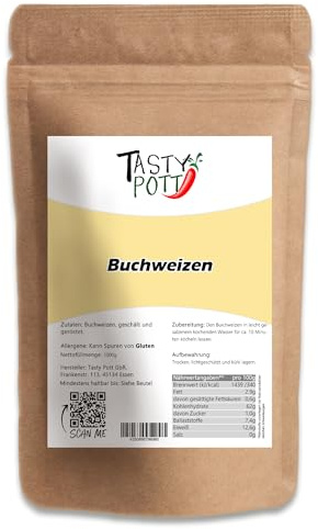 Tasty Pott Buchweizen ganze Körner | Vielseitig verwendbar | Vegane Ernährung | für Brot und Eintopf | Im Beutel 10x1000g