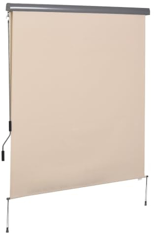 Outsunny Store Extérieur Enrouleur Occultant Vertical 2,5 x 1,6 m Crème | Brise-Vue Rétractable Avec Manivelle, Aluminium Et Polyester 280g/m² Anti-UV50+, Balcon Patio Terrasse Jardin