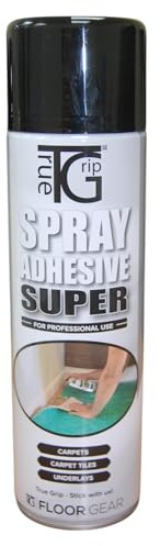 IMPERIAL STUDIOS True Grip 3 × 500ml Multi-Purpose Carpet Adhesive Spray - Strong Bond for Flooring, Vinyl, Wood, Foam, Upholstery, Underlay & Concrete - Quick Dry, Heavy Duty High Temperature Glue