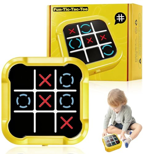 ONGNIUU Tres en Raya Electrónico - Juegos de Viaje Portátiles 4 en 1, Entrenamiento Educativo de Memoria Tic-TAC Toe Electrónico, para 1-4 Personas