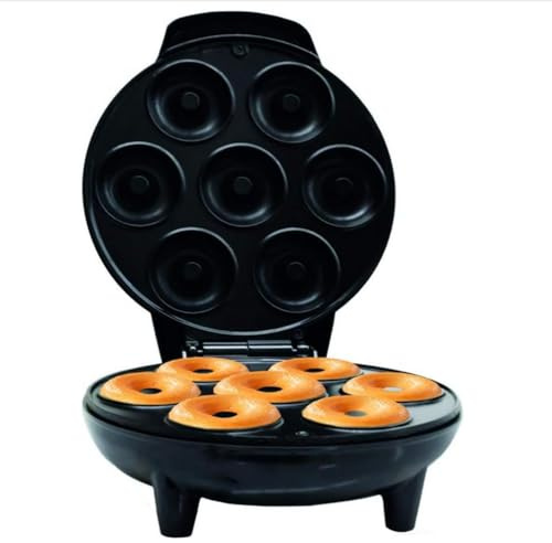 YIGECHENXIN Máquina de Donuts Multifuncional para el hogar de 7 Agujeros, máquina de Desayuno de Acero Inoxidable Que Hace 7 Piezas de Donuts Frescos y crujientes de Color Dorado