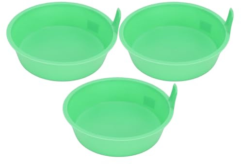 Generic Poêle d'alimentation Ronde en Plastique PP, Facile à Nettoyer, Mangeoire à Bétail, 3 Pièces pour Poulets, Canards, Oies