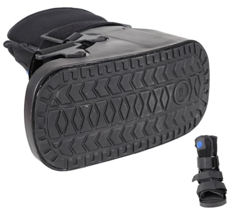 CLISPEED Short Ankle Support Walking Boot with Inflatable Cushion, Medical Foot Brace for Post-surgery Rehabilitation, Anti-rotation Ankle Fixed Shoe for Adults