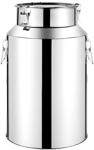 Bidon à Lait/Seau à Vin/Caisse de 58 litres en Acier Inoxydable 304 avec Couvercle HerméTique(9L)