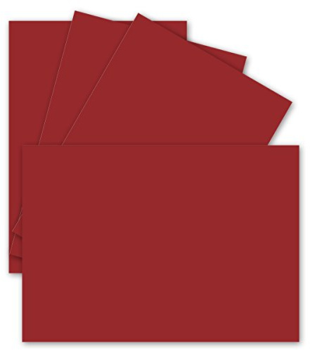 25 Einzel-Karten DIN A6-10,5 x 14,8 cm - 240 g/m² - Dunkel-Rot - Tonkarton - Bastelpapier - Bastelkarton- Bastel-karten - blanko Postkarten