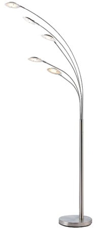 Lindby LED Lampadaire Anea (Moderne) en Gris Métal e. a. pour Salon & Salle à manger (à 5 lampes,), Sur Pied Lampe a de Sol