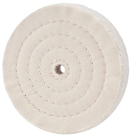 QZATACAEN 200mm (70 Lagen) Spiralgenähte Polierscheibe Spiegelpolierscheibe mit 16mm Bohrung für Tischschleifwerkzeuge 1 Stücke Polierscheiben Tischschleifmaschine