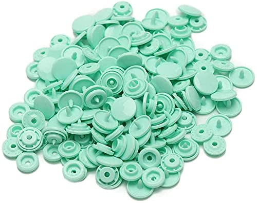 GIVBRO T5 Druckknöpfe aus Kunststoff, Schnappverschluss Druckknöpfe für Kleidung, Windeln, Lätzchen, Bastelzubehör, Hellgrün, 50 Stück
