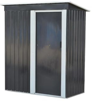 Vente-unique-Caseta de jardín de Acero galvanizado Gris Biron - 1.1m²